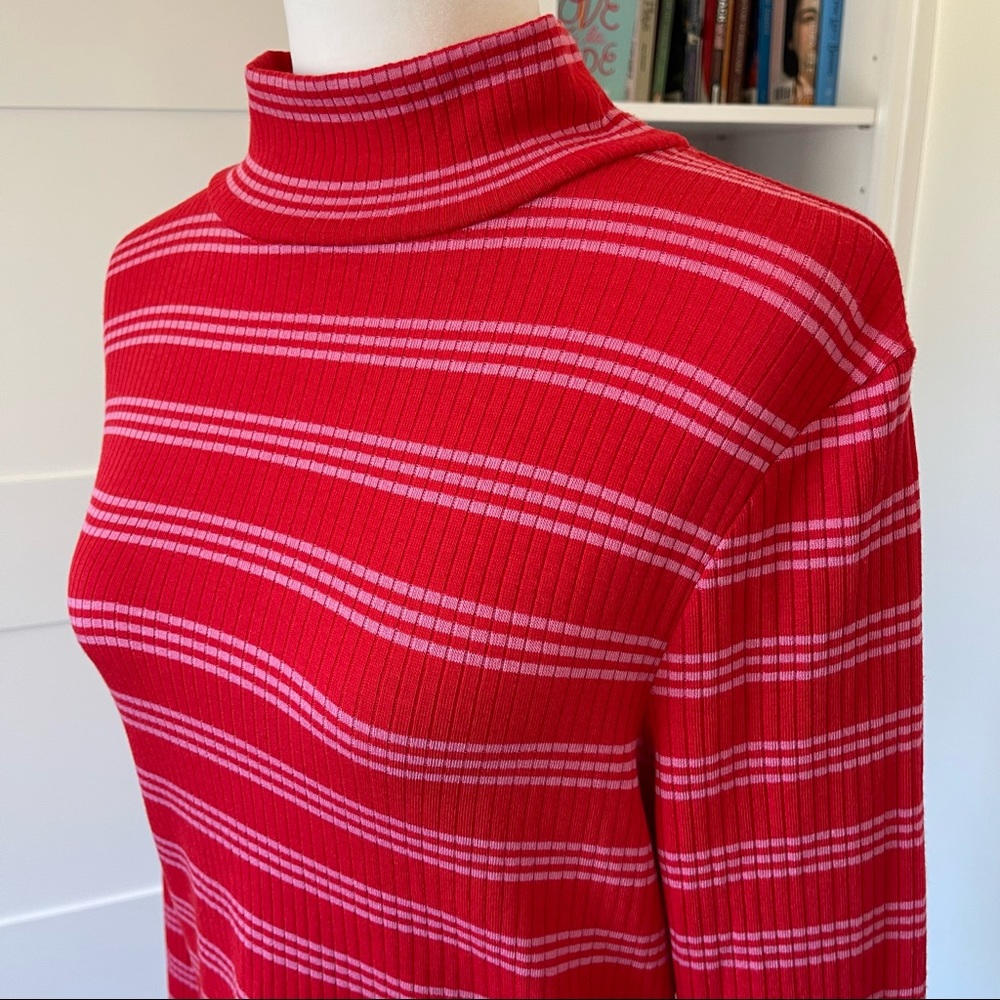 NWT Pink and Red Striped Turtleneck | Anthropologie